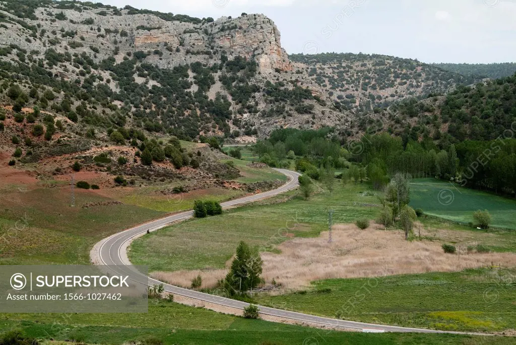 Winding road, Sierra de Albarracin, Montes Universales, Teruel, Spain, Europe
