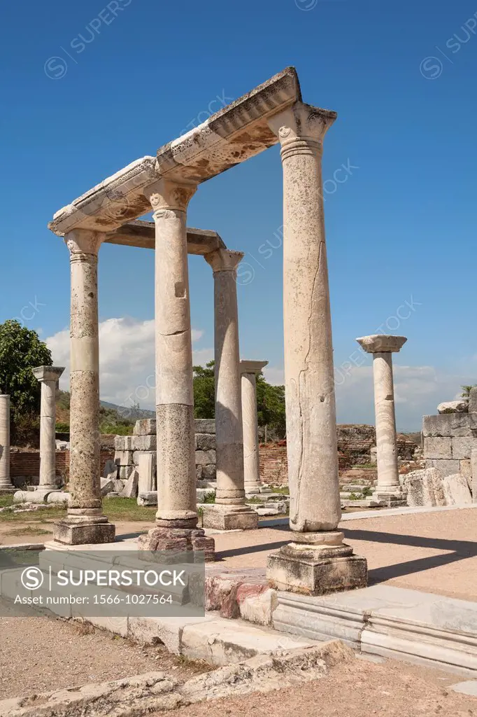 Stone columns at Saint Johns Basilica, Selcuk, near Ephesus, Turkey