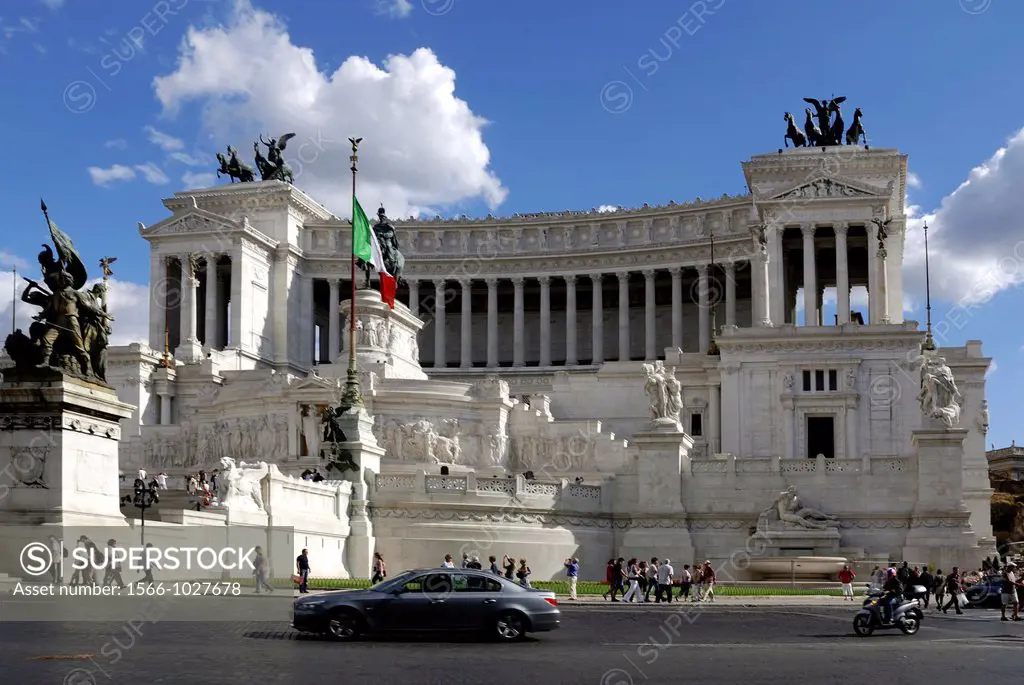National monument to king Viktor Emanuel II  and monument of the unknown soldier at the Piazza Venezia in Rome - Caution: For the editorial use only  ...