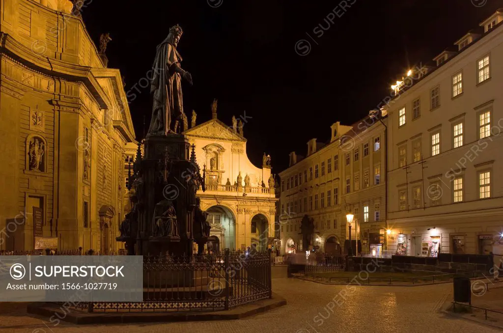 King Charles Iv Statue Knights Square Old Town Stare Mesto Prague Czech Republic
