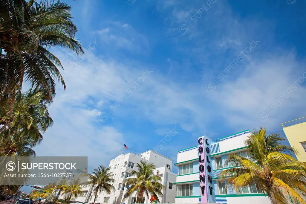 Ocean Drive, South Beach, Art deco district, Miami beach, Florida, USA.