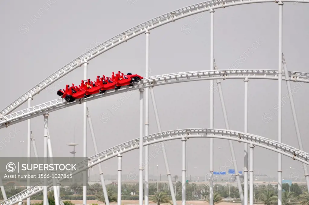 Abu Dhabi, United Arab Emirates: Formula Rossa’ roller coaster at Ferrari World Abu Dhabi, Yas Island