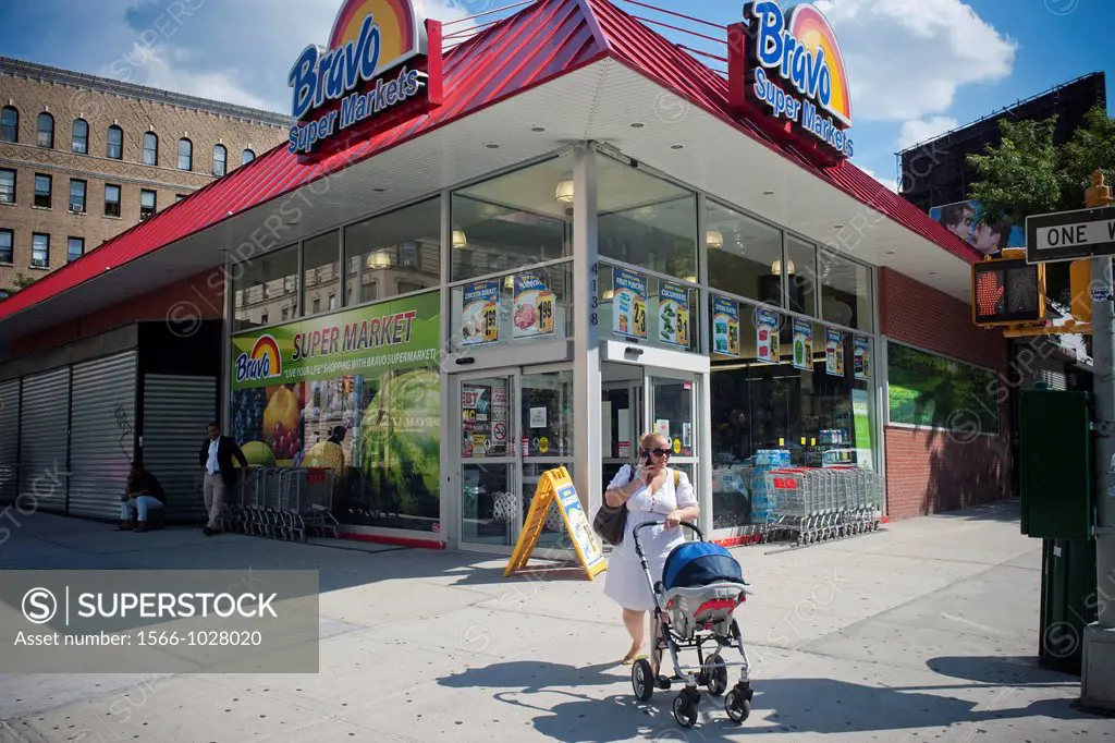 Bravo chain supermarket in the primarily Dominican New York neighborhood of Washington Heights