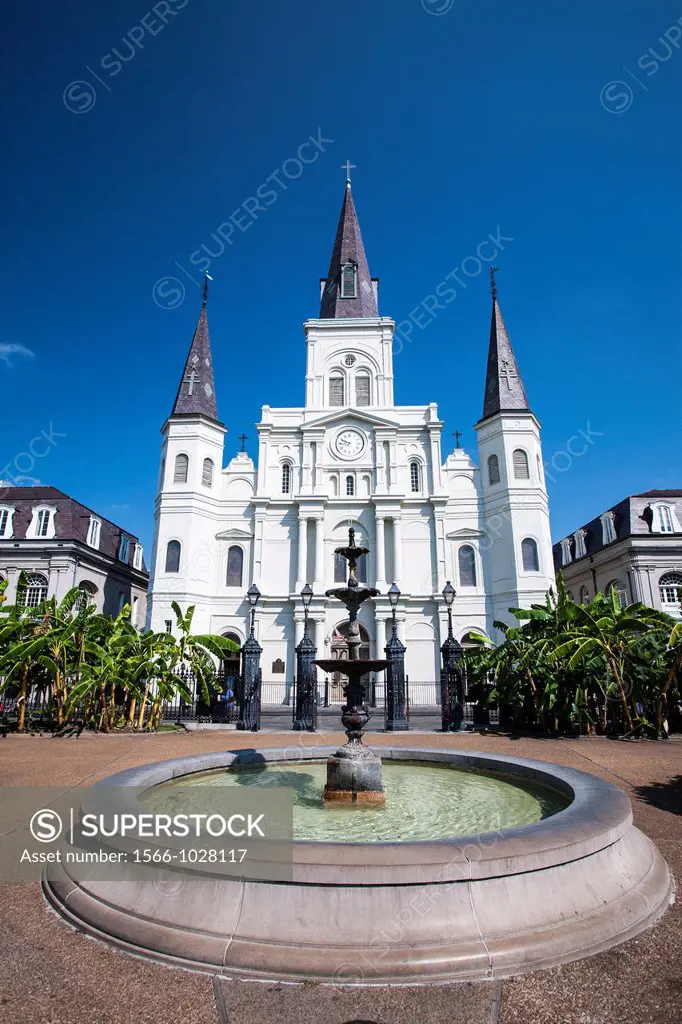 The Cathedral-Basilica of St  Louis King of France is the oldest Catholic cathedral in continual use in the United States, in Jackson Square