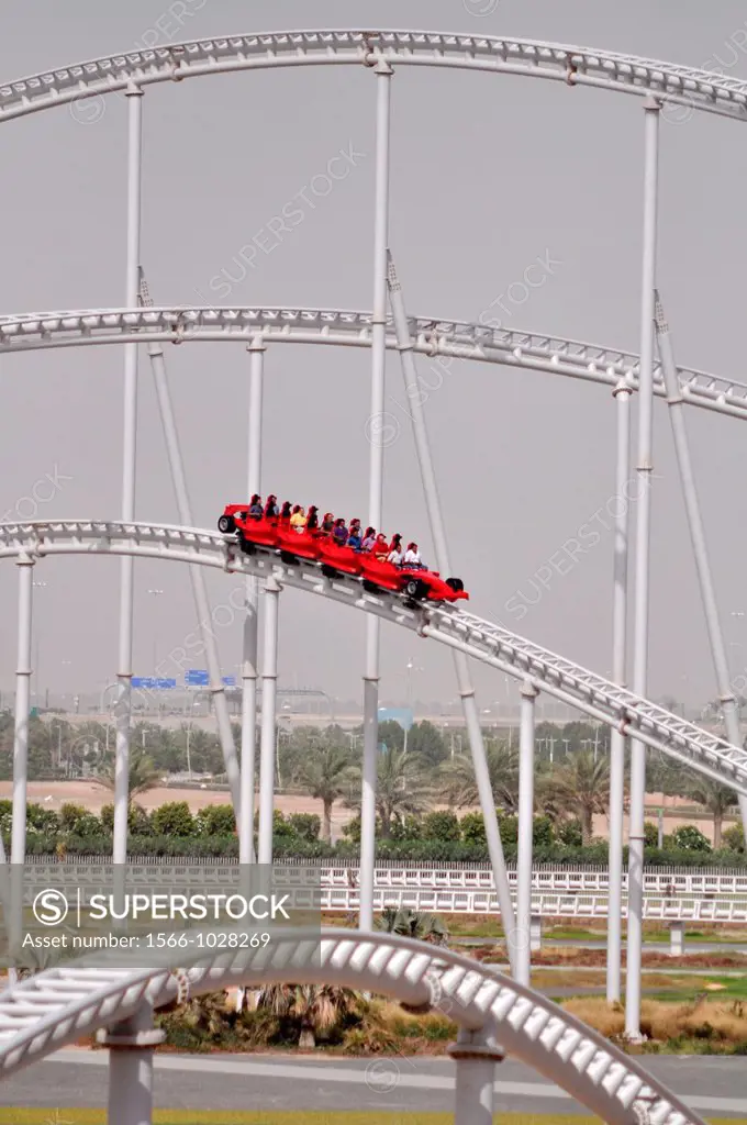 Abu Dhabi, United Arab Emirates: Formula Rossa’ roller coaster at Ferrari World Abu Dhabi, Yas Island  