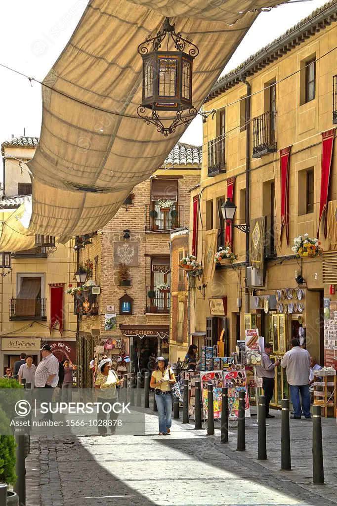 Pedestrian street in Toledo, Castile La Mancha, Spain