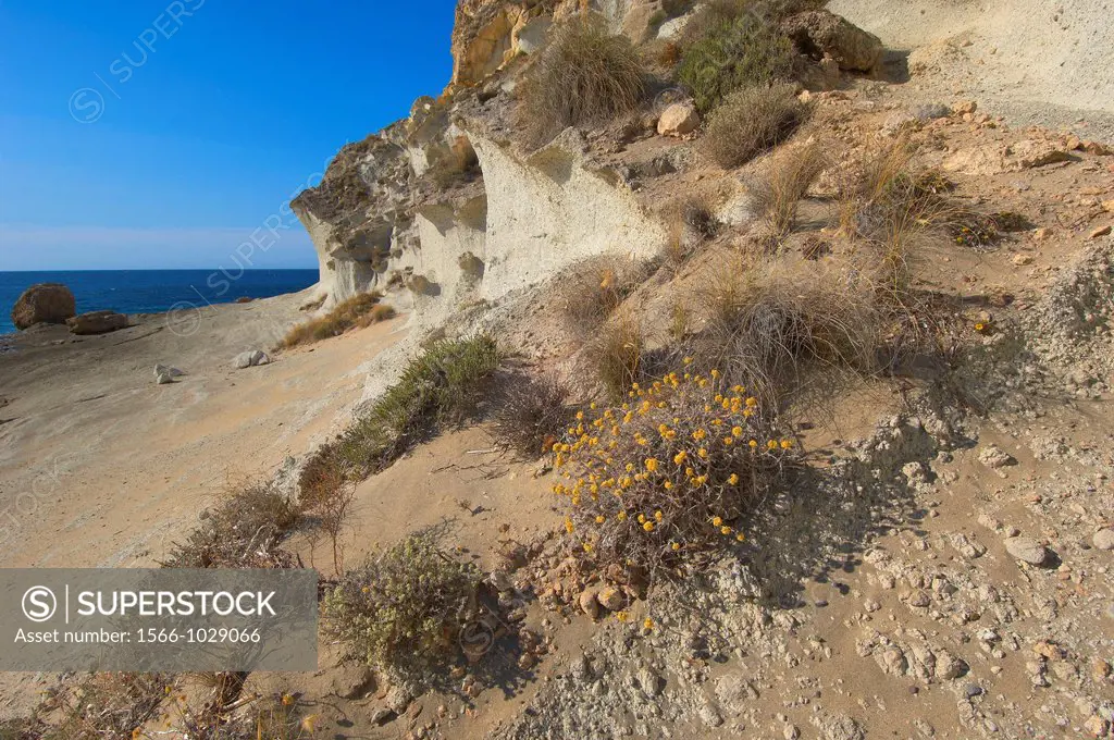 Cabo de Gata, Cala de Enmedio, Beach, Cabo de Gata-Nijar Natural Park, Almeria, Spain, Europe 
