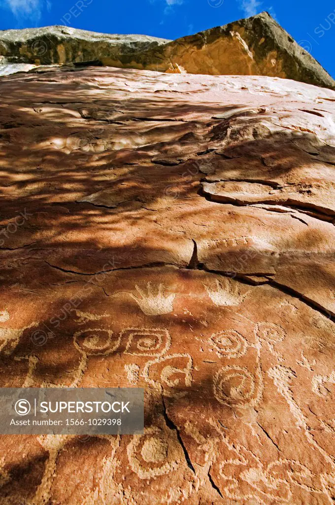 Anasazi petroglyphs at Mesa Verde National Park, Colorado, USA.