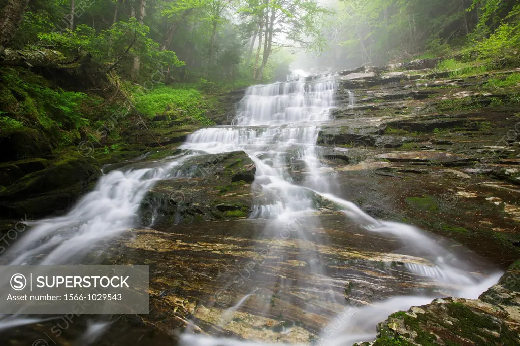 Kinsman Notch - Beaver Brook Cascades during the spring months  These cascades are located along the Appalachian Tail in the White Mountain National F...
