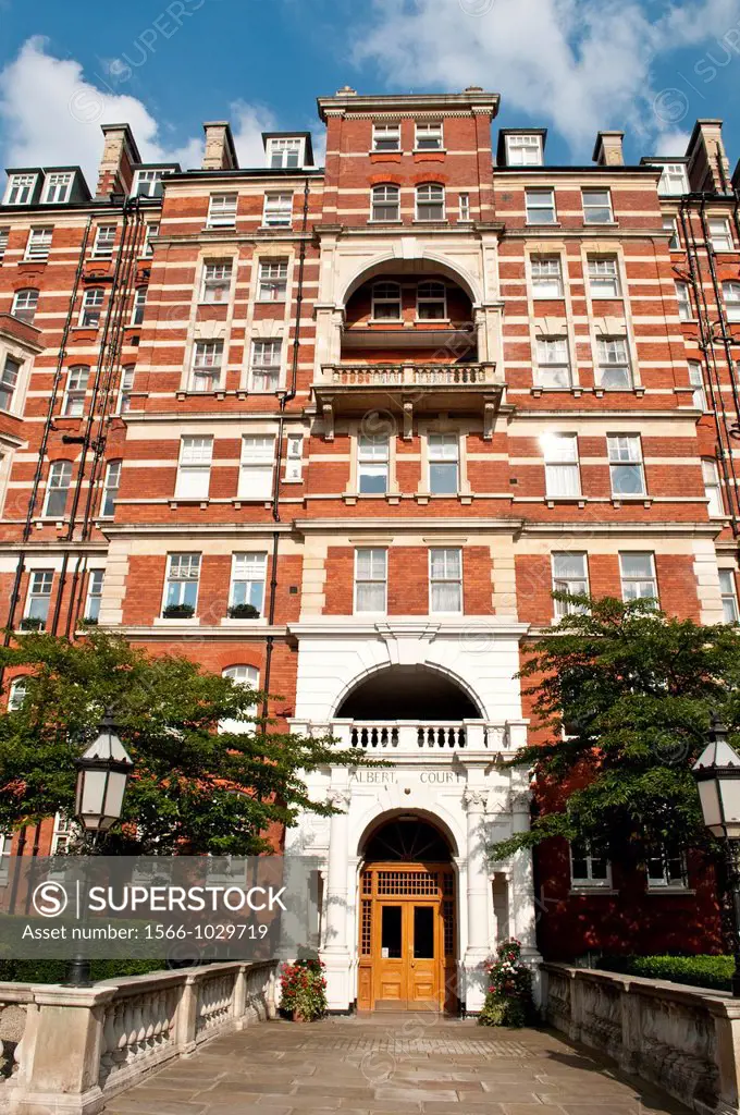 Albert Court, Apartments block, South Kensington, London, UK
