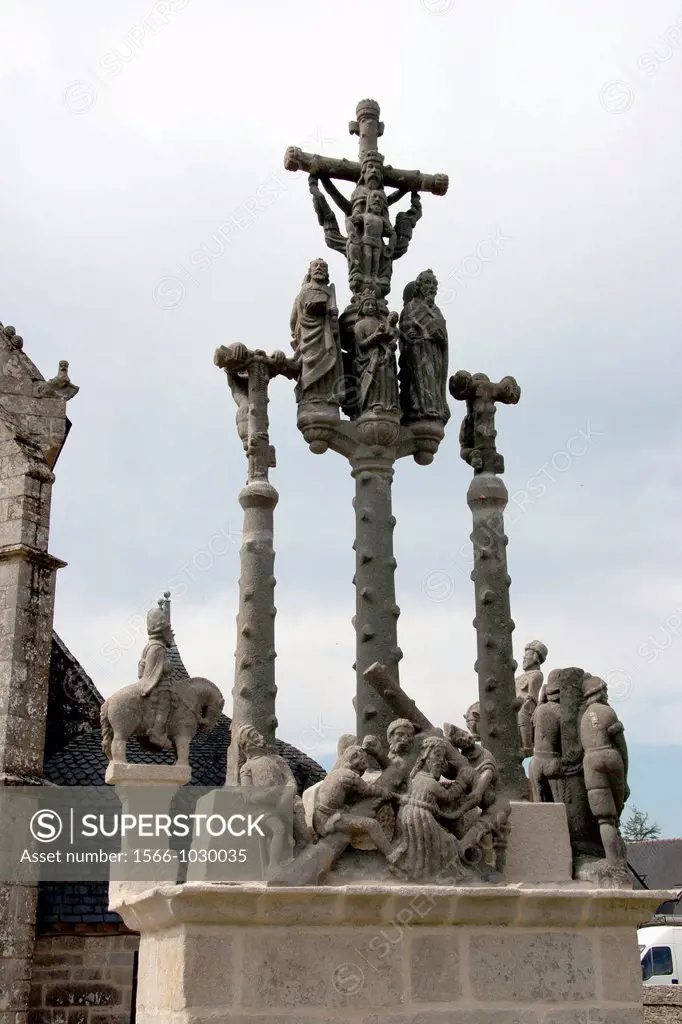 Calvary in central Brittany, Finistère, France