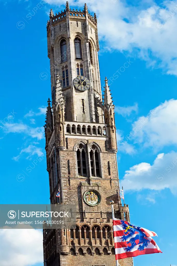 Belfort, Belfry, Markt Place - Market Square, Brugge, Bruges, Flanders, Belgium.