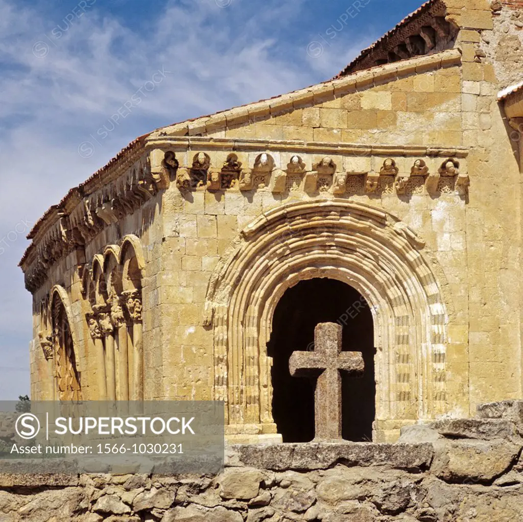 One of the best examples of Segovian Romanesque art  The church has only one nave, with a semicircular apse  Inside we can see beautiful frescoes, a g...