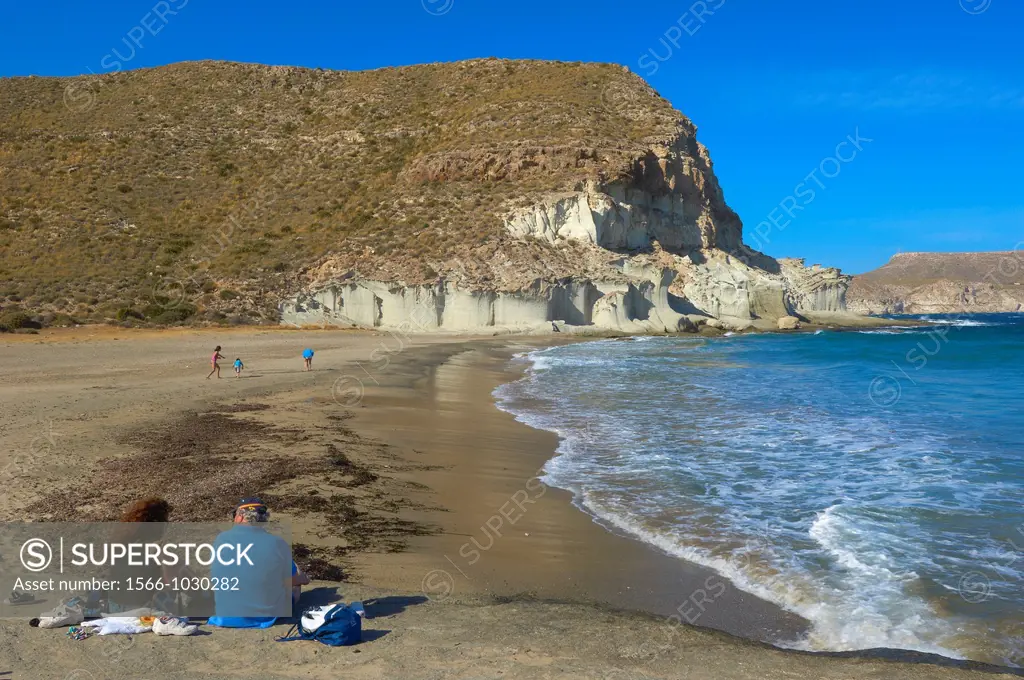 Cabo de Gata, Cala de Enmedio, Beach, Cabo de Gata-Nijar Natural Park, Almeria, Spain, Europe 