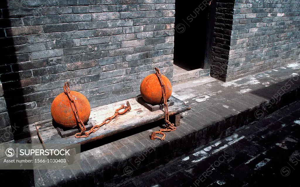 Street scene: prisoners balls, relics, China