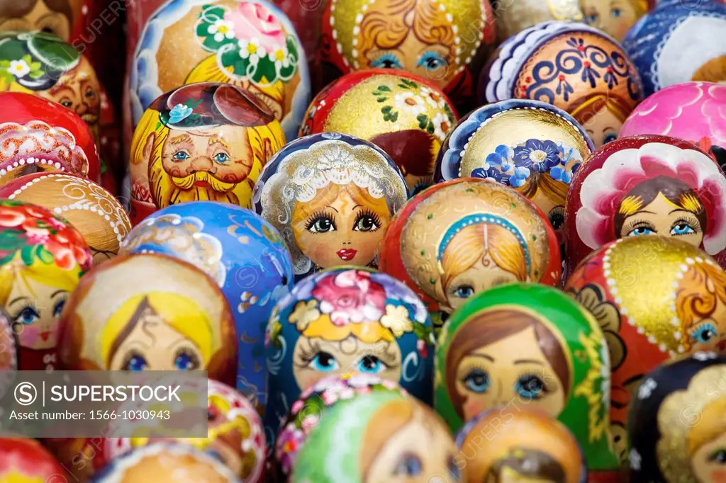 Matrioshkas, Russian dolls, Moscow  Russia.