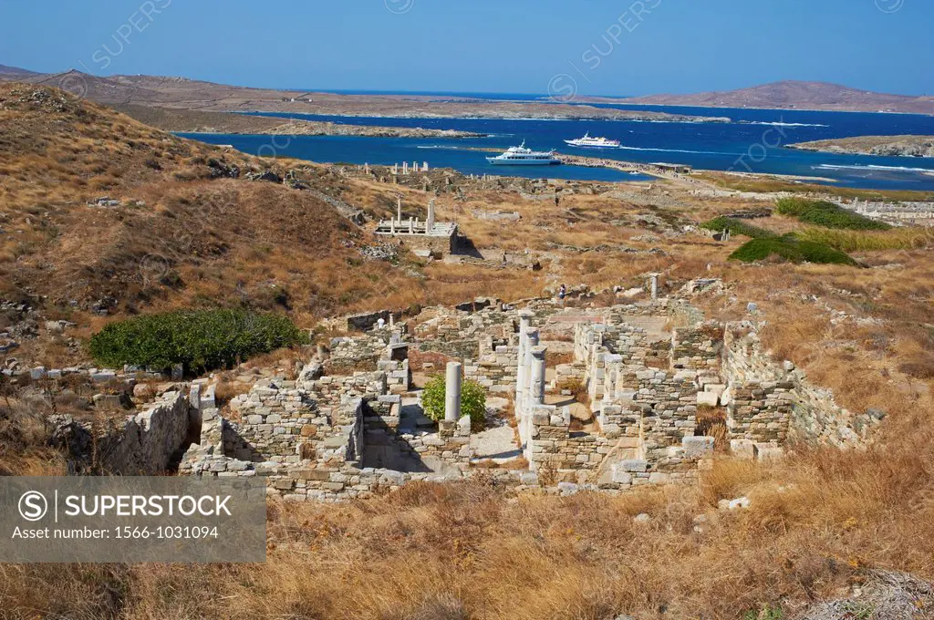 Greece, Cyclades islands, Delos, Unesco world heritage, Delos, the most ancient archaeological site of the Aegean sea