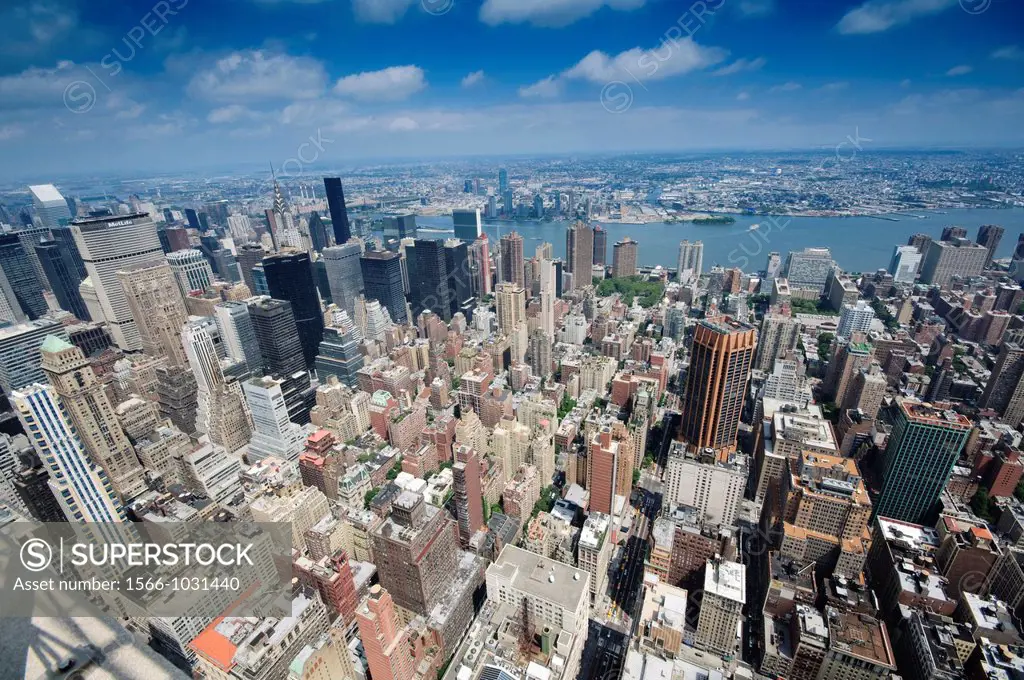 United States, New York City, Manhattan, View from the Empire State Building over Manhattan