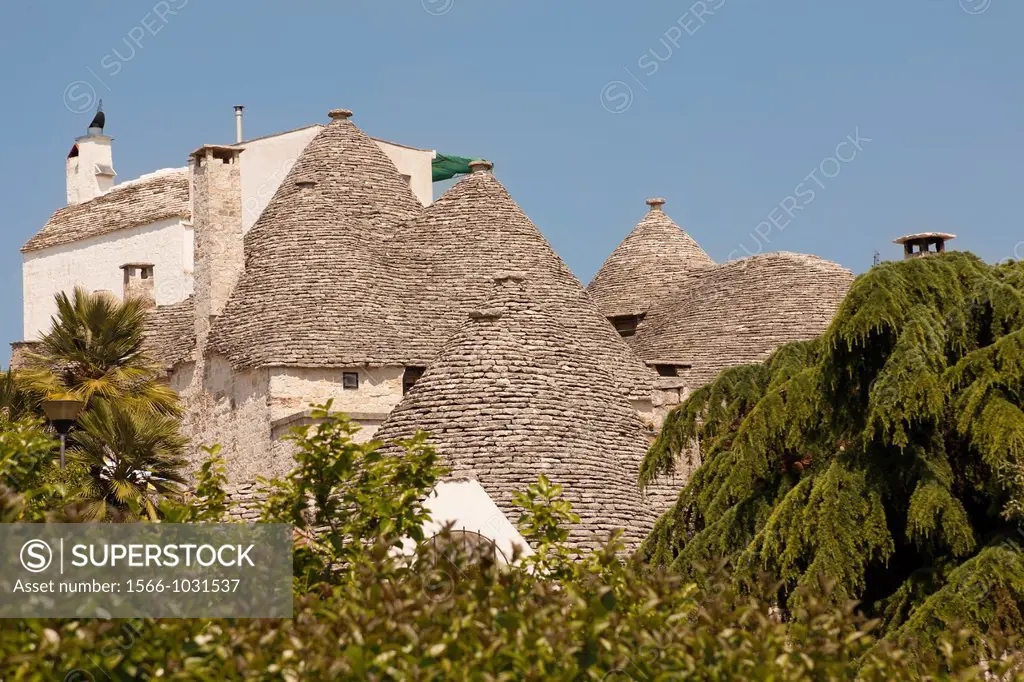 Trulli houses, Rione Monti, Alberobello, province of Bari, in the Puglia region, Italy