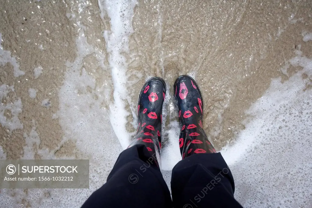 Rain boots in the water