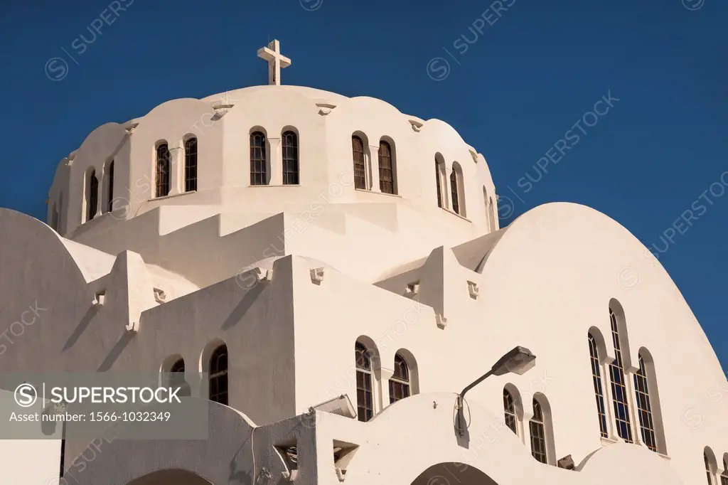 Orthodox Cathedral also known as Mitropolis, Fira, the capital town of Santorini, Greece