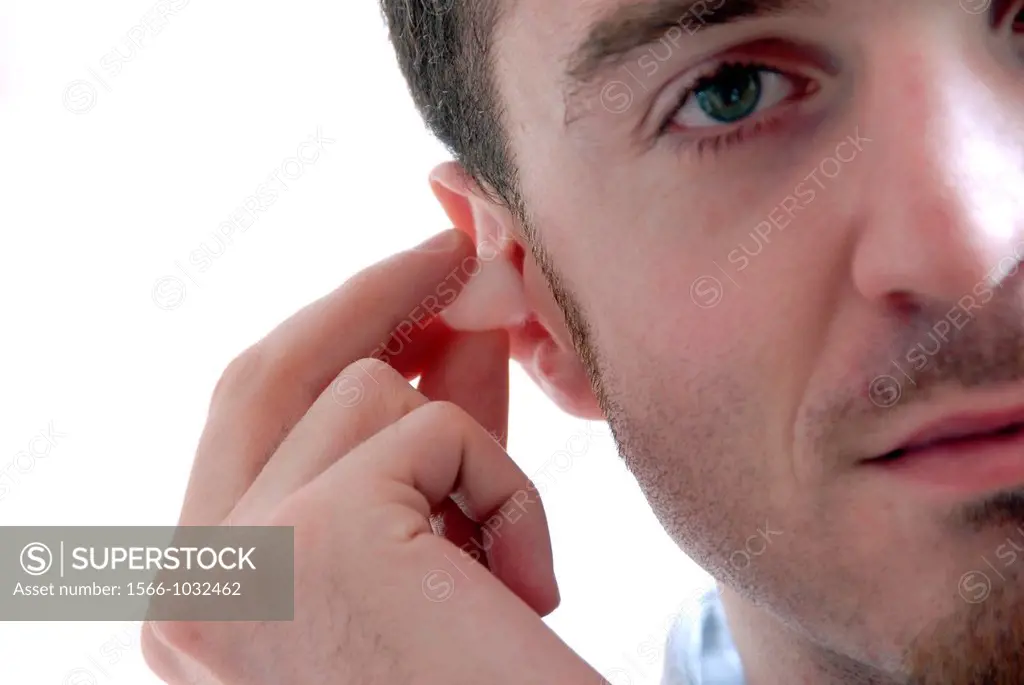 Man with earplug