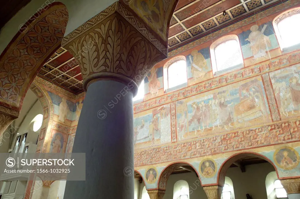 10th century frescoes depicting the miracles of Christ  The Benedictine Abbey of Reichenau founded in 724 by the itinerant Saint Pirmin  UNESCO World ...