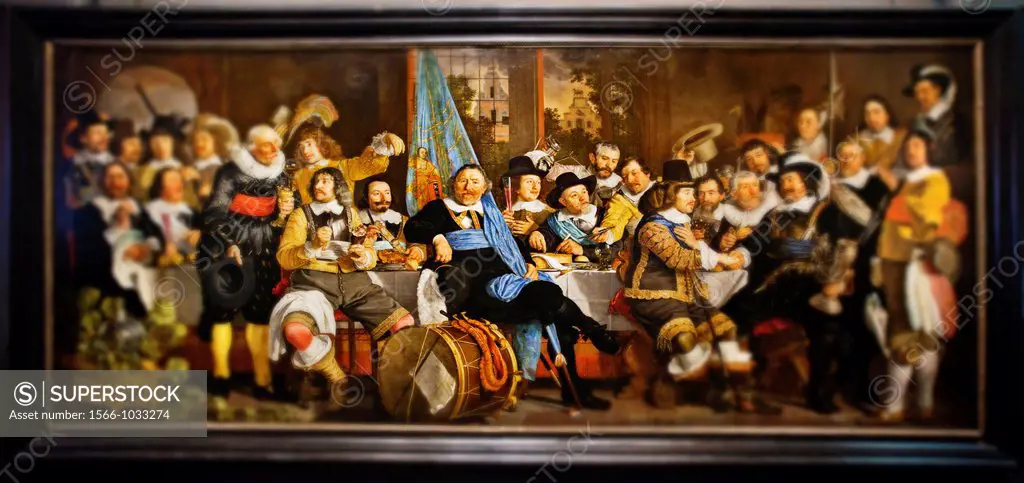 Banquet in celebration of the treaty of Munster 1648, Bartholomeus Van Der helst, Oil on canvas, Rijksmuseum, Rijks museum, Amsterdam, Netherlands.