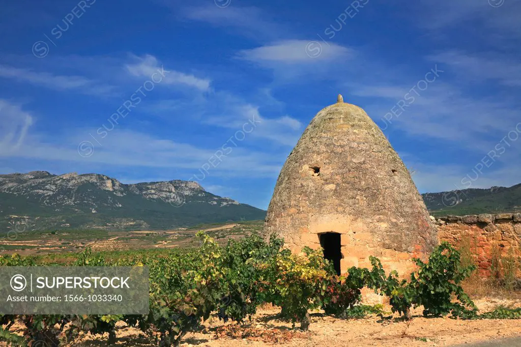 Hut, San Vicente de la Sonsierra, Rioja wine region, spain