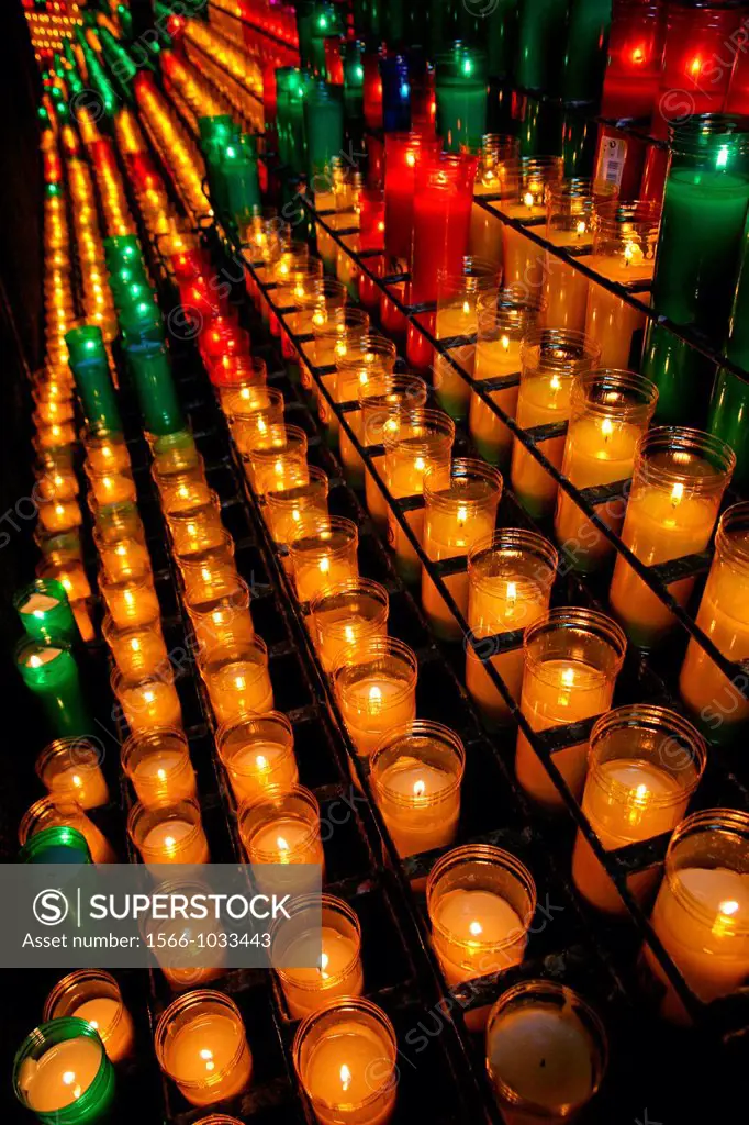 candles, Abbey Basilica of the Virgin of Montserrat, Catalonia, Spain