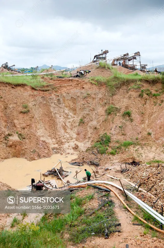 Diamond mine in cempaka, south kalimantan,borneo,indonesia,south-east asia