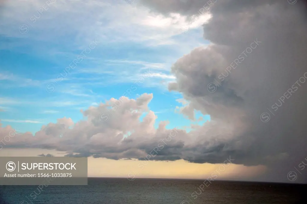 View of Gulf of Mexico beach at Perdido Key Florida with clouds