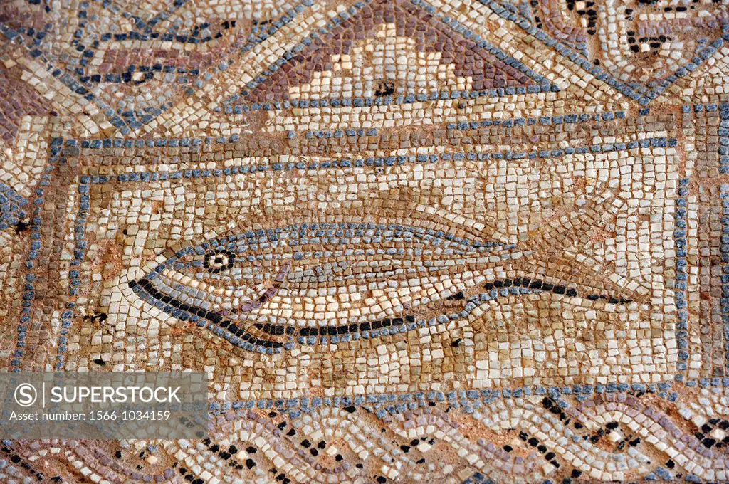 mosaic in the Complex of Eustolios at Kourion, Cyprus, Eastern Mediterranean Sea