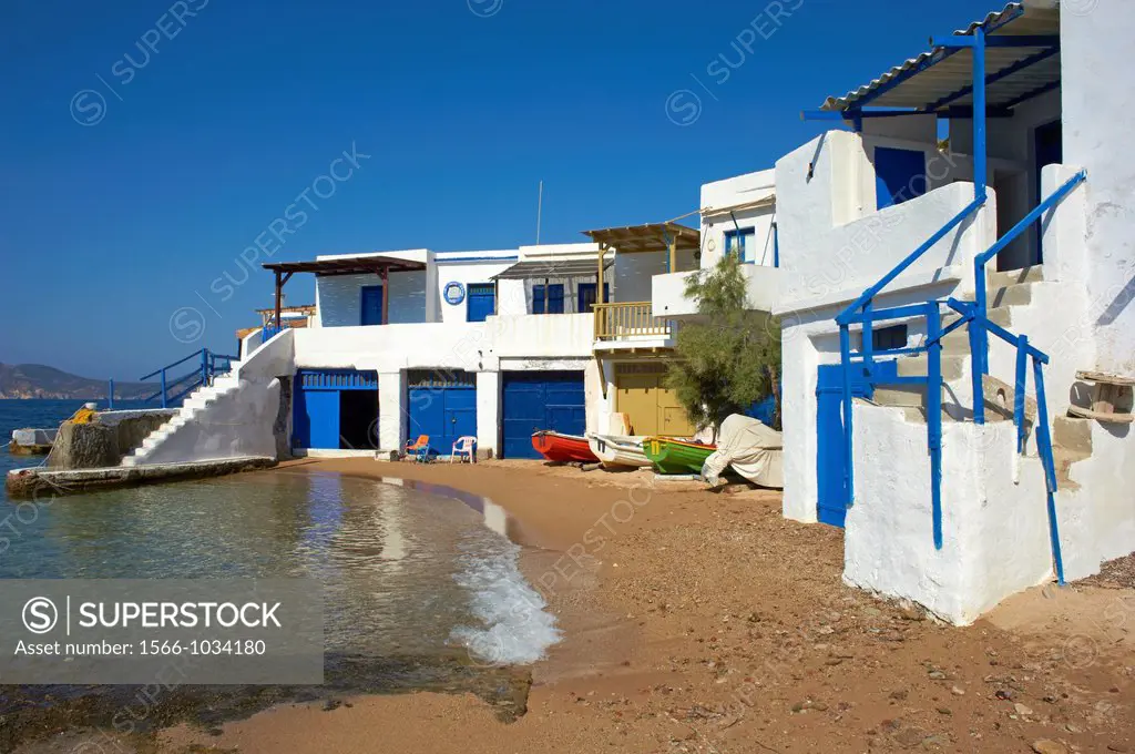 Greece, Cyclades islands, Milos, Fourkovouni, fisher village