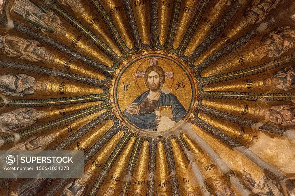Mosaic of Christ Pantocrator, Church of the Holy Saviour in Chora or Kariye Camii, Istanbul, Turkey