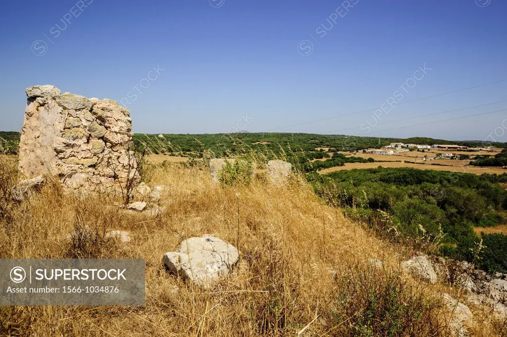 historic site Biniaiet, or San Vicenç D Alcaidús, postalayótica time, 550-123 b. C., Mahon Menorca, Balearic Islands, Spain