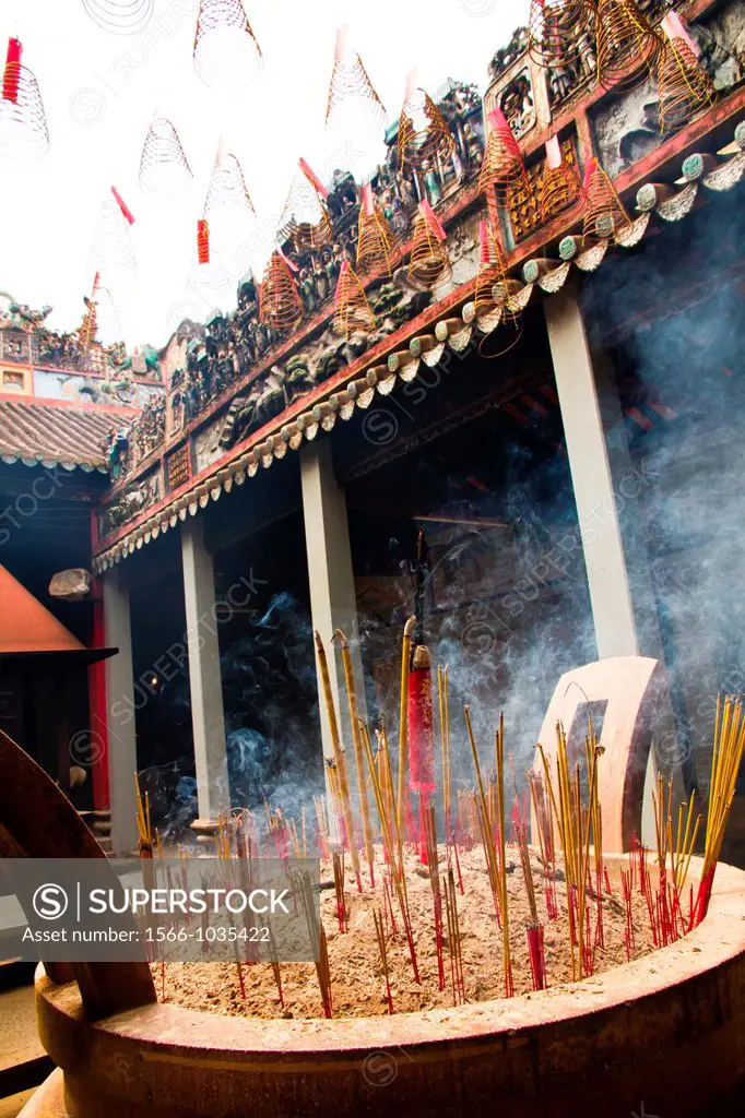 Incense burning at the Thien Hau Pagoda in Ho Chi Minh City, Vietnam