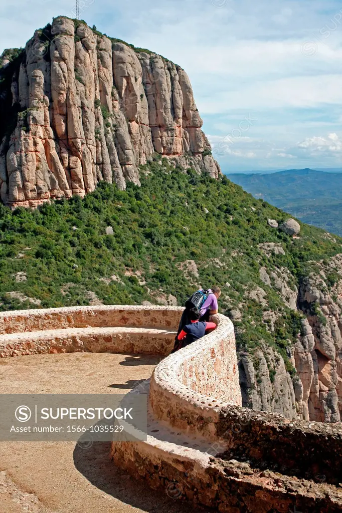 viewpoint, Cami de la Cova, Montserrat, Catalonia, Spain