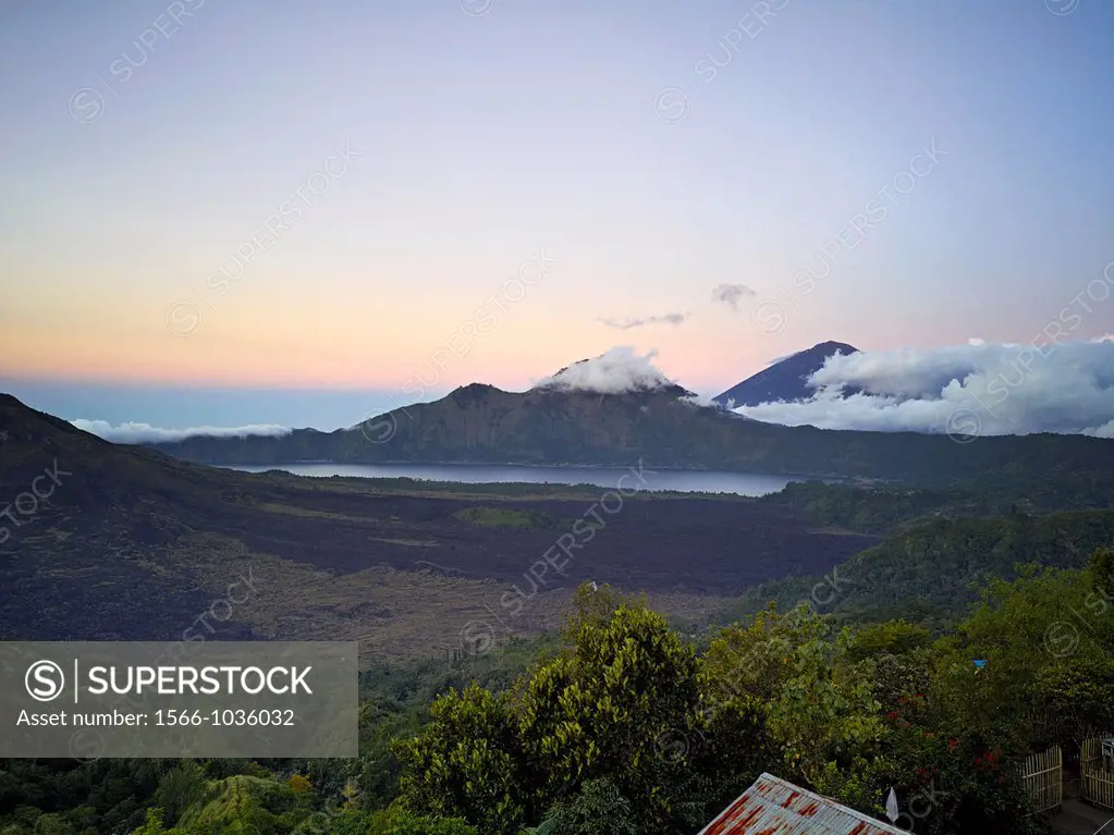 The crater and inner volcano dome of Mount Batur