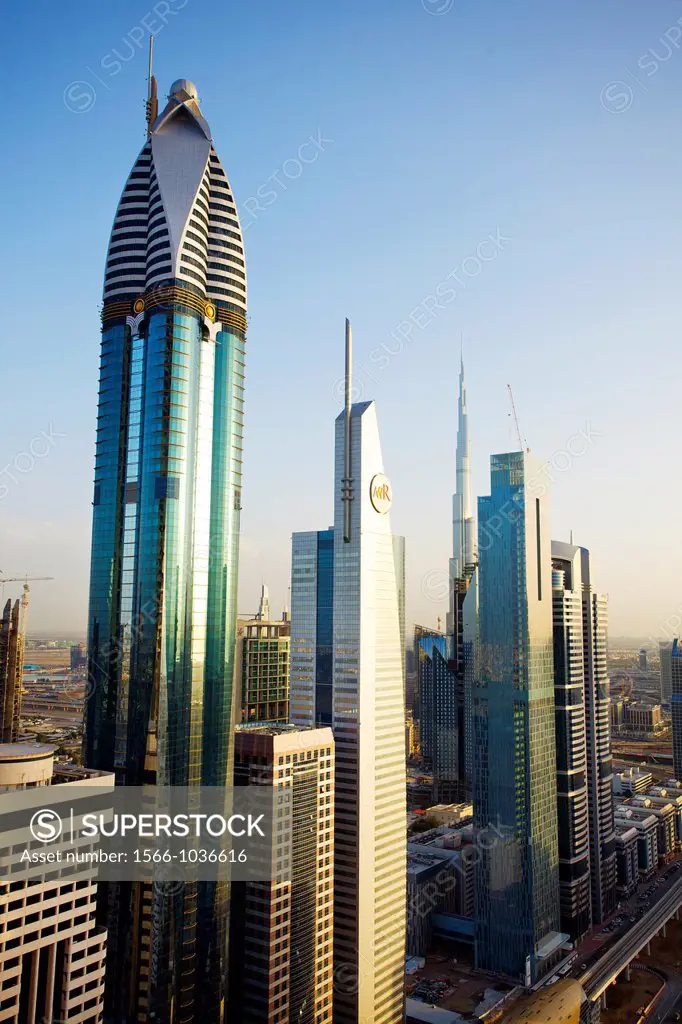 Sheik Zayed Avenue, Satwa district, Dubai City, Dubai, United Arab Emirates, Middle East.