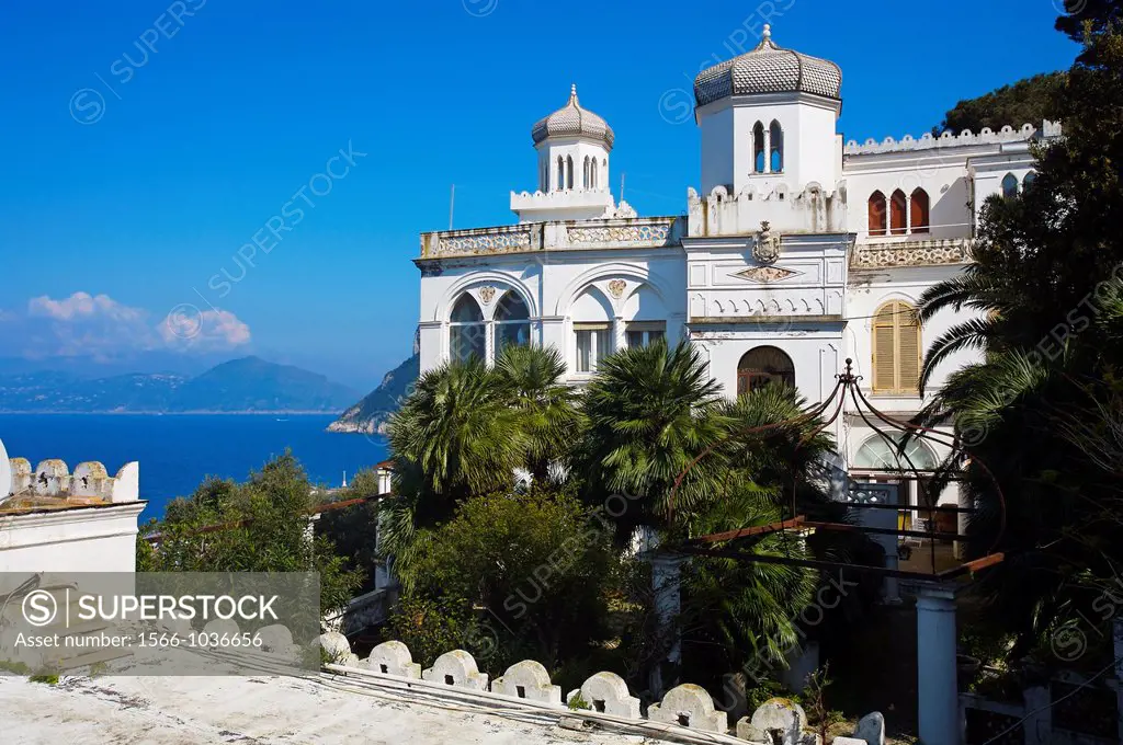 Palace  Island of Capri  Bay of Naples  Campania  Italy.