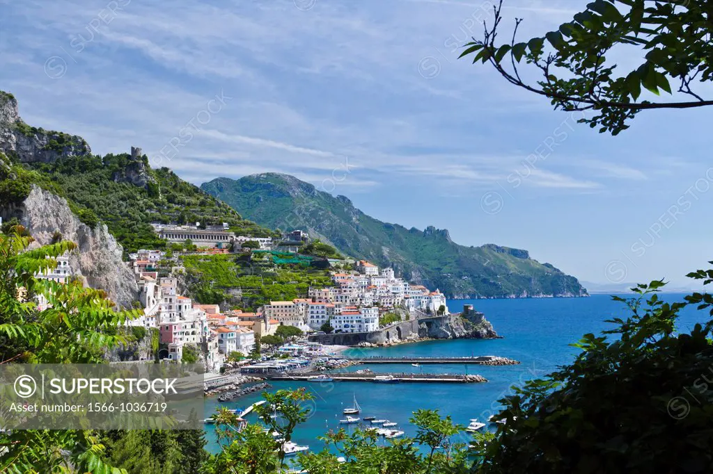 A view of the coastal town of Amalfi on the Gulf of Salerno in southern Italy
