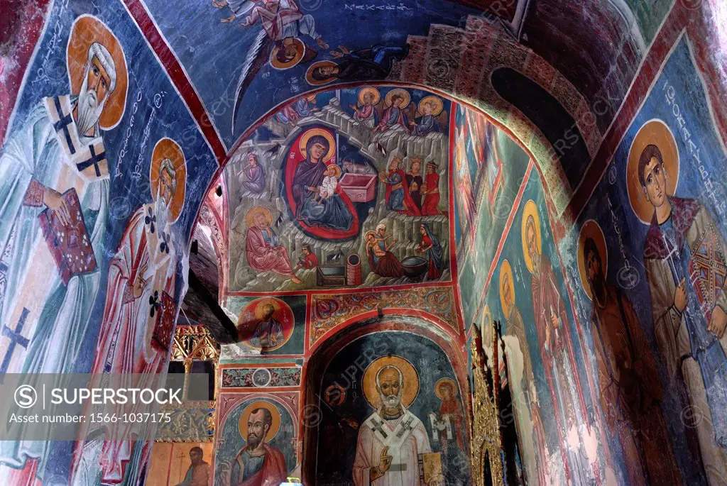 fresco of Ayios Nikolaos tis Stegis church, Kakopetria, Cyprus, Eastern Mediterranean Sea island, Eurasia