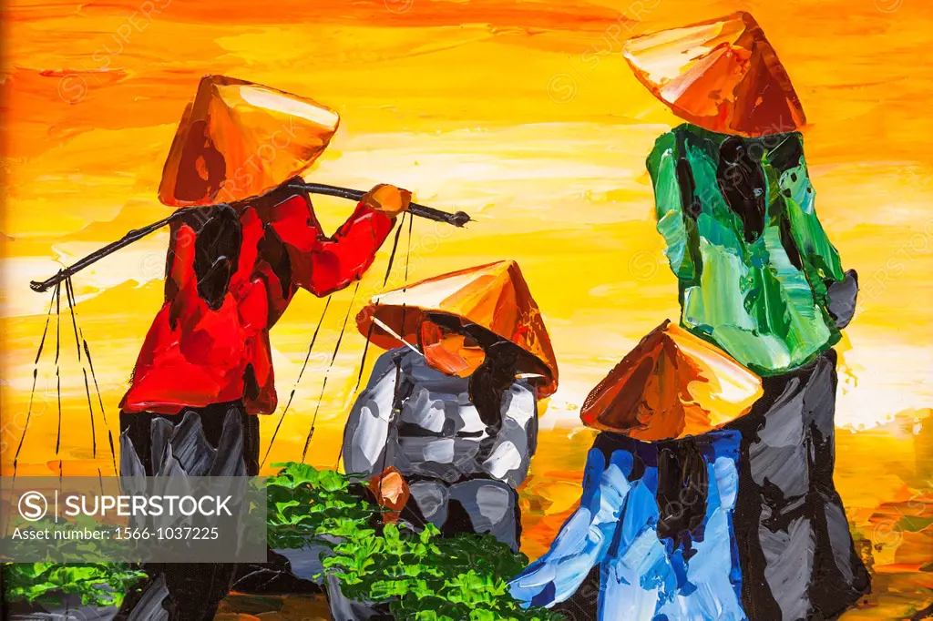 Painting of Vietnamese agricultural workers, Vietnam