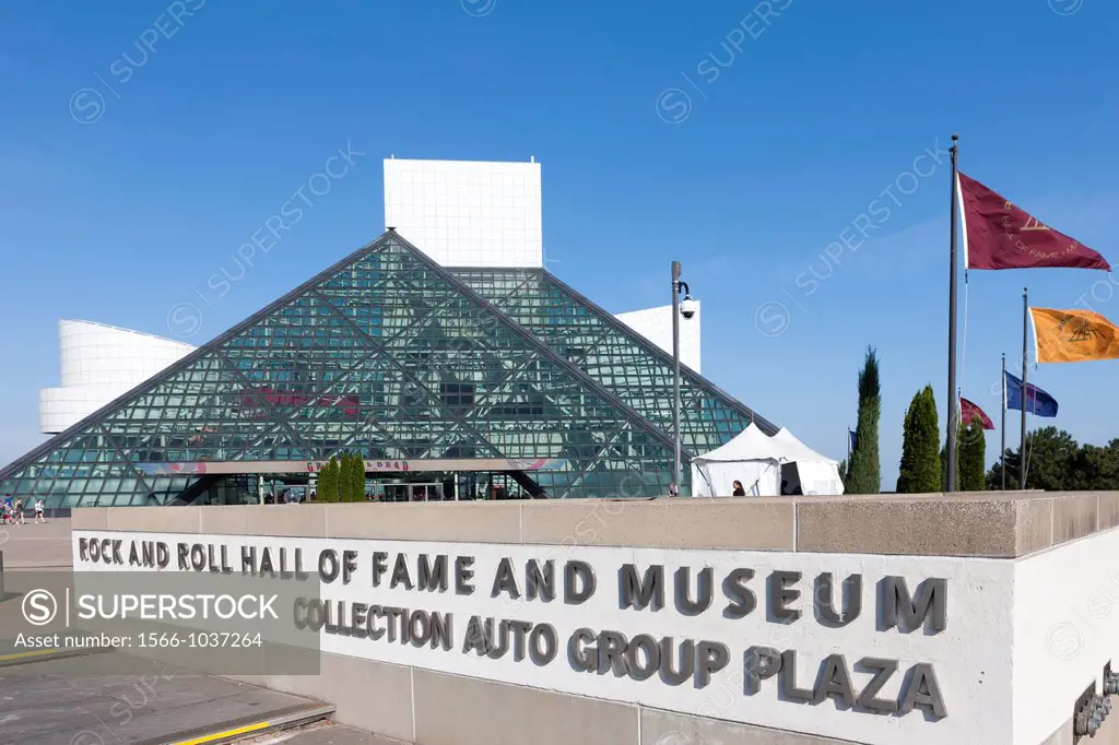 The Rock and Roll Hall of Fame, located in the birthplace of Rock and Roll, Cleveland, Ohio, USA