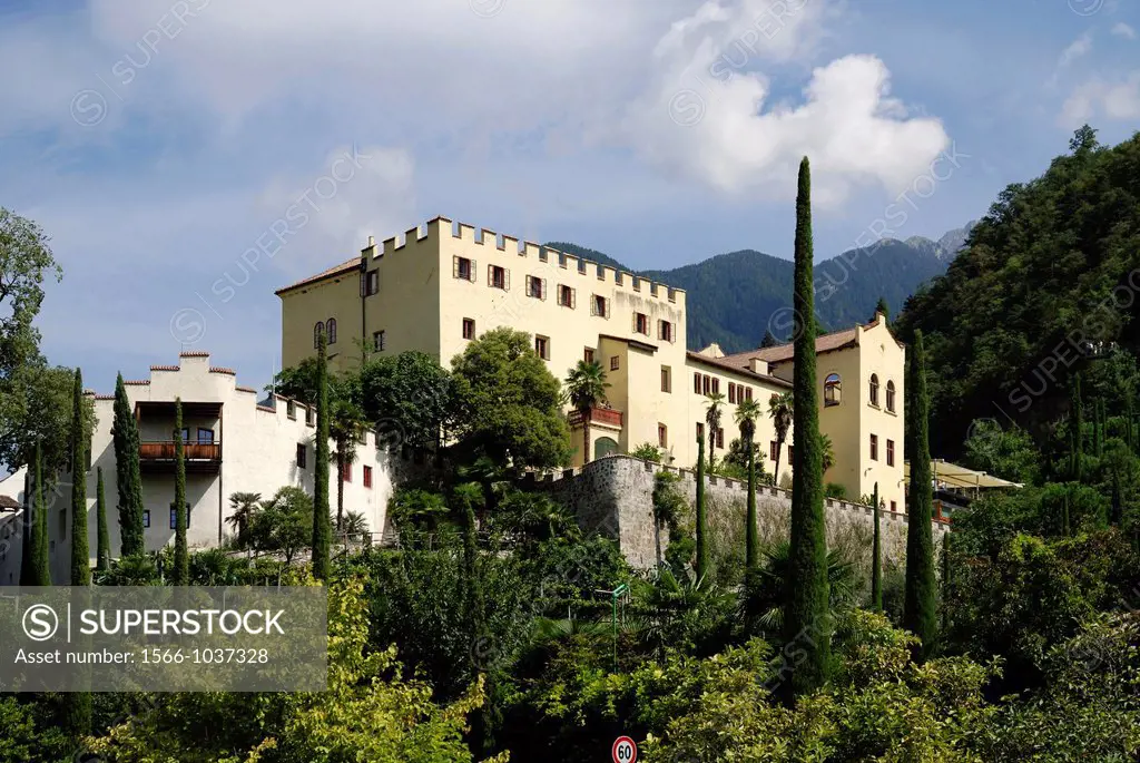 Trauttmansdorff Castle with Botanical Garden of Merano in South Tyrol - Caution: For the editorial use only  Not for advertising or other commercial u...