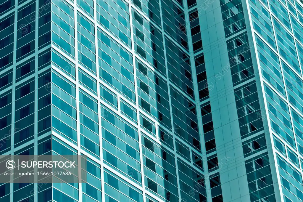 Modern Building in Turquoise color, dowtown San Diego