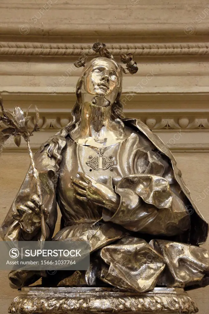 Spain, Andalusia, Seville, Cathedral, Sacristy, statue,