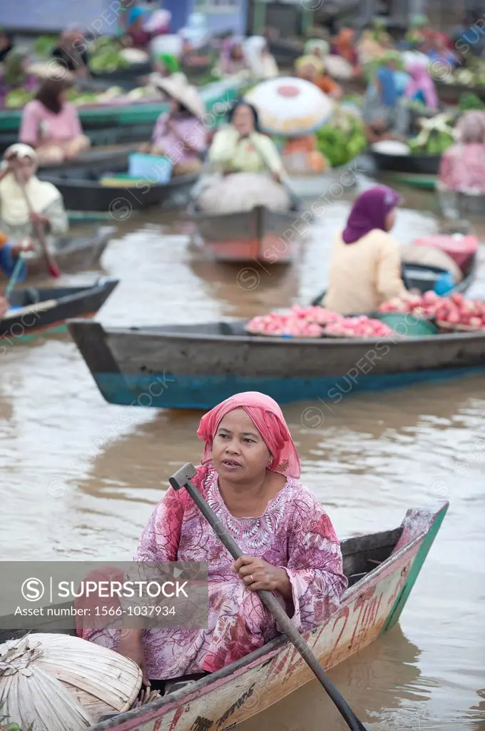 floating market near Banjarmasin,South-Kalimantan,Borneo,Indonesua