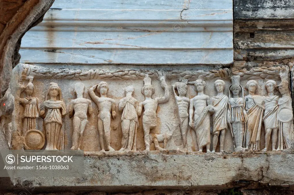 Hadrian Temple, Detail of the frieze of the foundation myth, Ephesus, Izmir Province, Turkey
